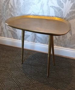 Mesa lateral metal dorada Patio Oriente