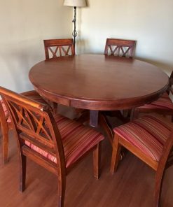 Juego de comedor redondo con 6 sillas