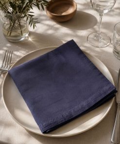 Set 12 servilletas de tela Basement lino azul