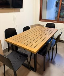 Juego de comedor Amoblé con 7 sillas negras Milk