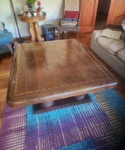 Mesa de centro madera maciza roble y marquetería
