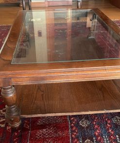 Mesa de centro vidrio y madera encina