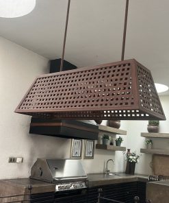 Lámpara colgante fierro forjado café moro