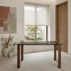 Mesa de comedor vidrio templado base madera