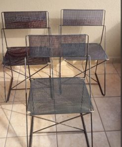 Set 3 sillas metálicas estilo Gastone Rinaldi