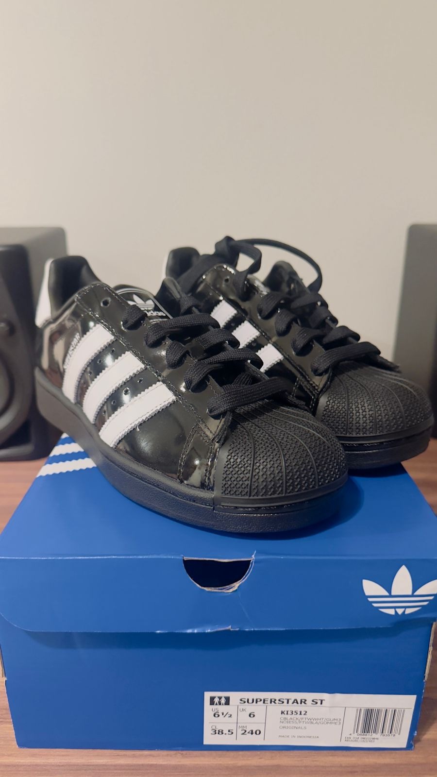 Zapatillas adidas súper Star Negras Charol