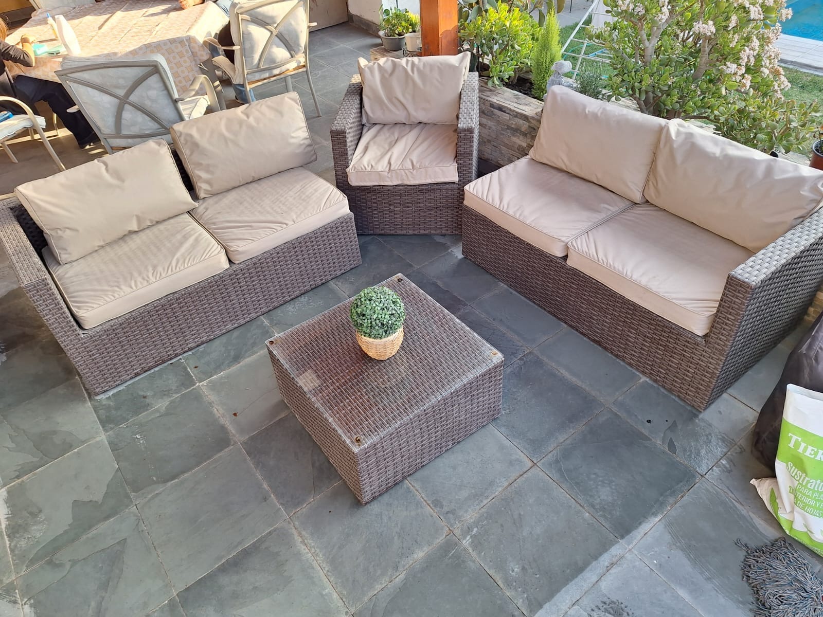 Juego de terraza Rattan sintético 4 piezas