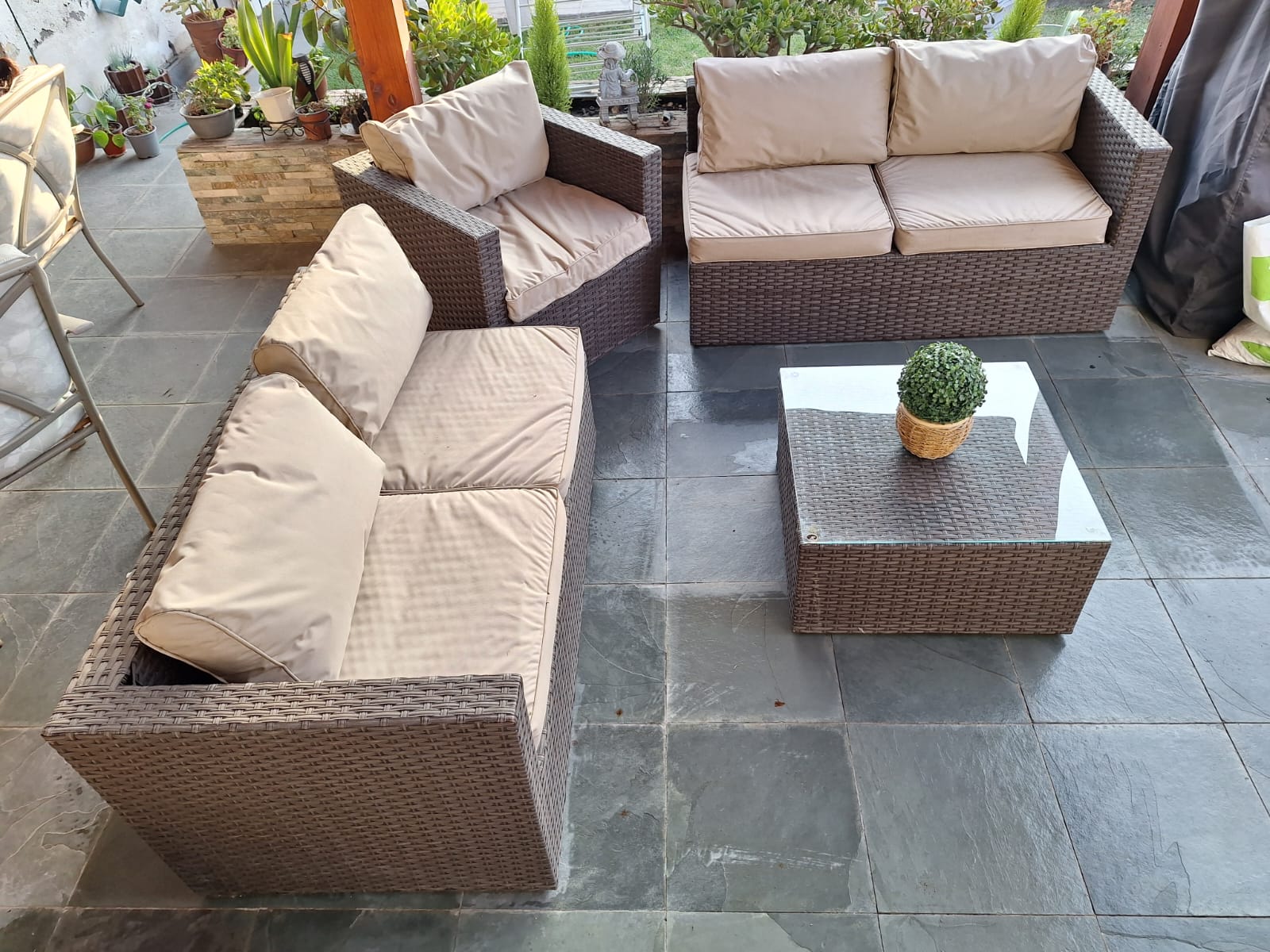 Juego de terraza Rattan sintético 4 piezas - Imagen 4