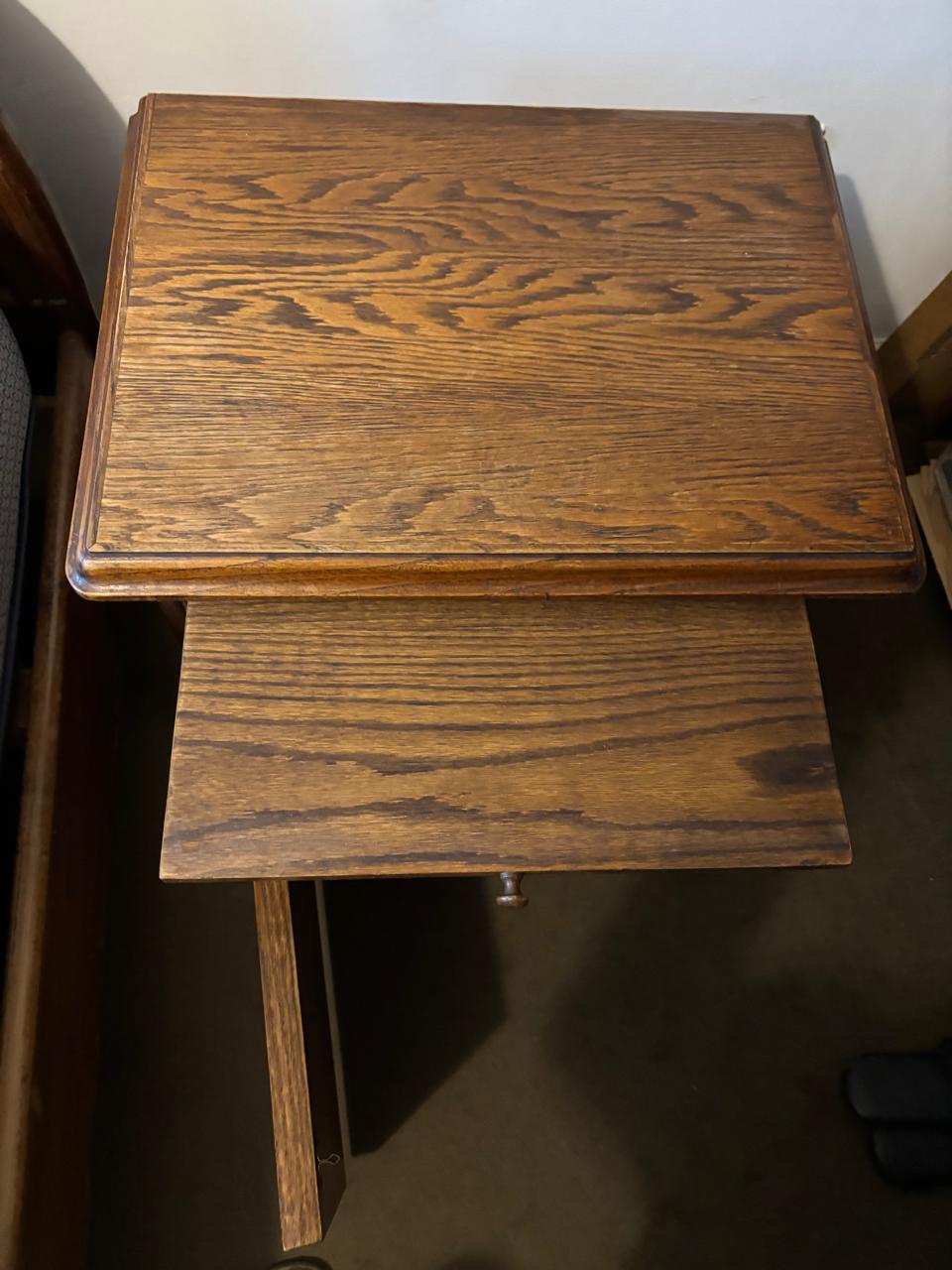 Par veladores madera maciza encina - Imagen 2