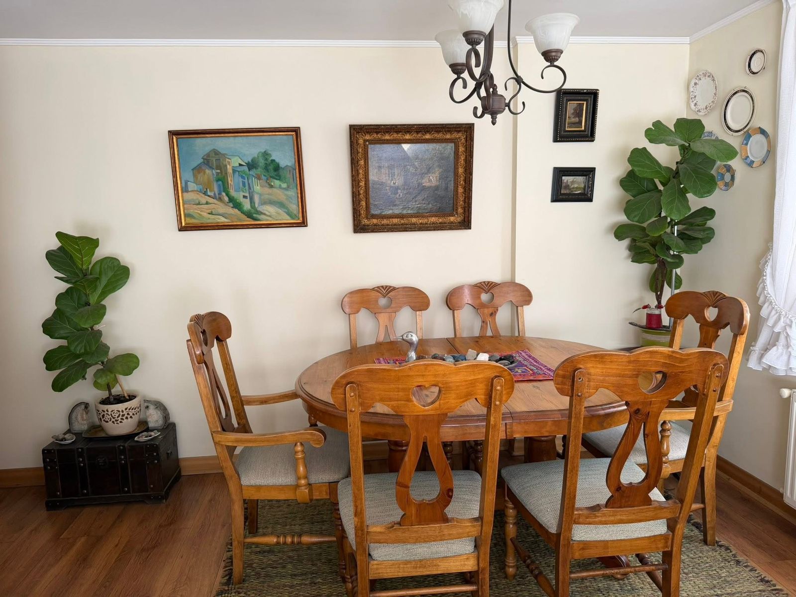 Juego de comedor extensible con 4 sillas y 2 sitiales - Imagen 5