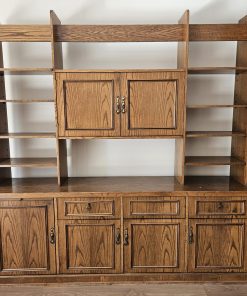 Mueble bar librero biblioteca encina