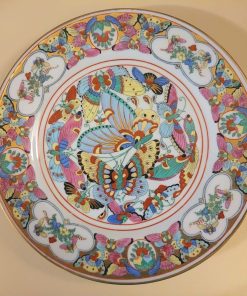 Plato decorativo porcelana Cantón Dinastía Qing