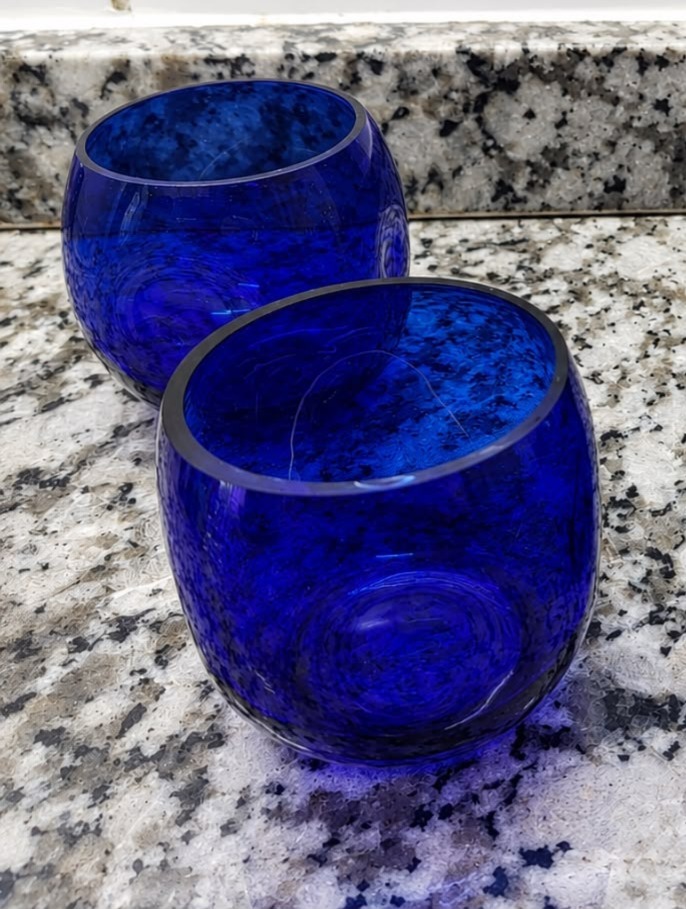 Set 4 vasos vidrio azul cobaldo - Imagen 2