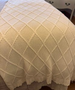 Piecera cama 1,5 plazas tejido blanco
