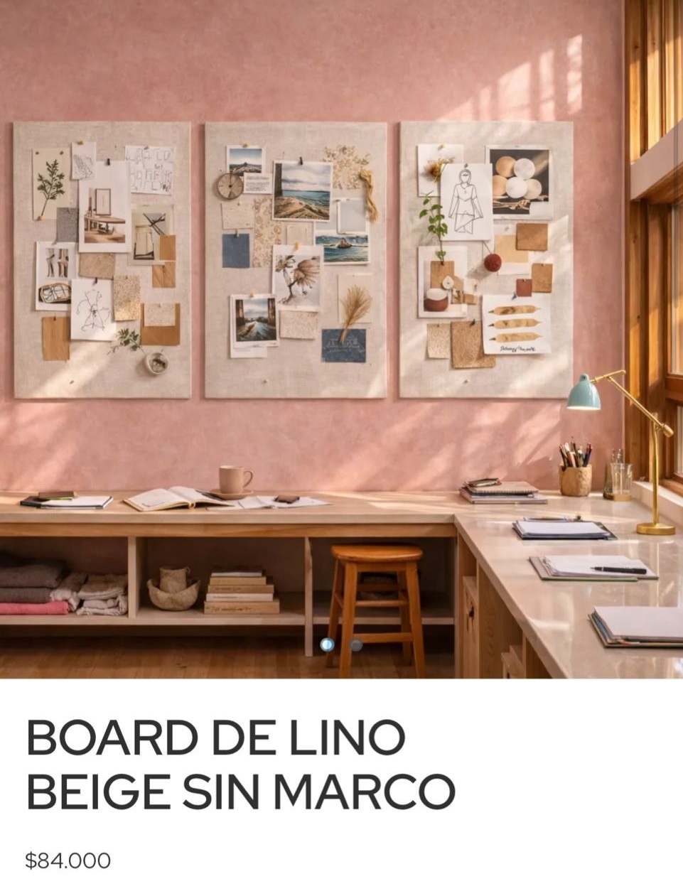 Board de lino beige sin marco - Imagen 2