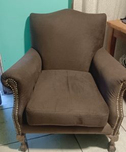 Sillón poltrona estilo Club terciopelo marrón
