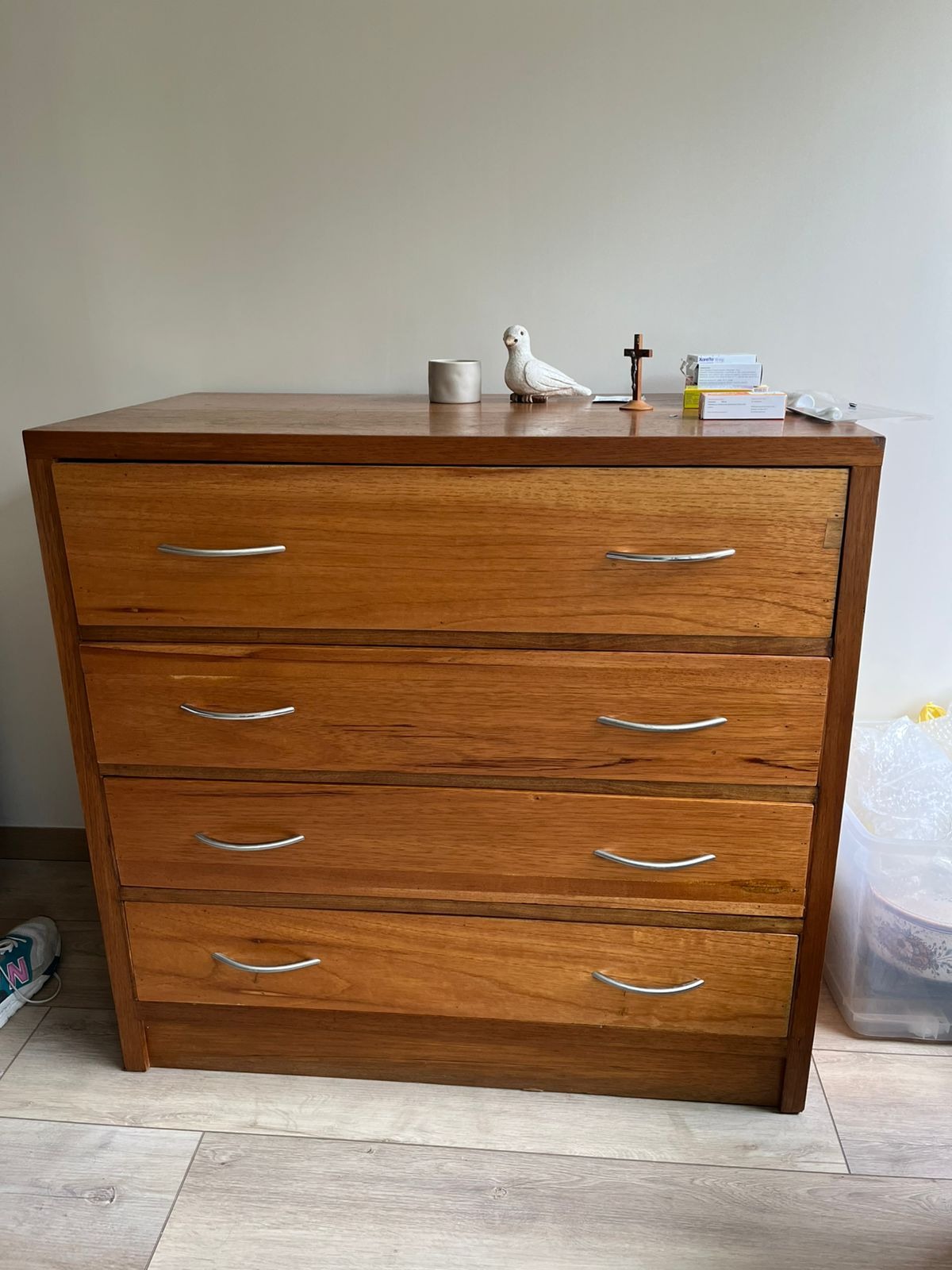 Cómoda enchapada madera 3 cajones
