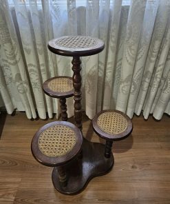 Pedestal porta maceteros madera junco