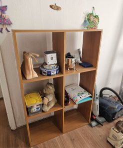 Librero enchapado color madera 6 módulos