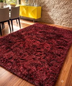 Alfombra Bo Home shaggy premium roja