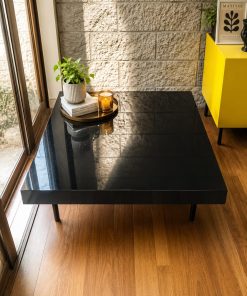 Mesa de centro cuadrada minimalista negra