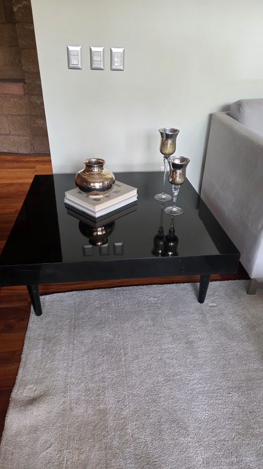 Mesa de centro cuadrada minimalista negra - Imagen 5