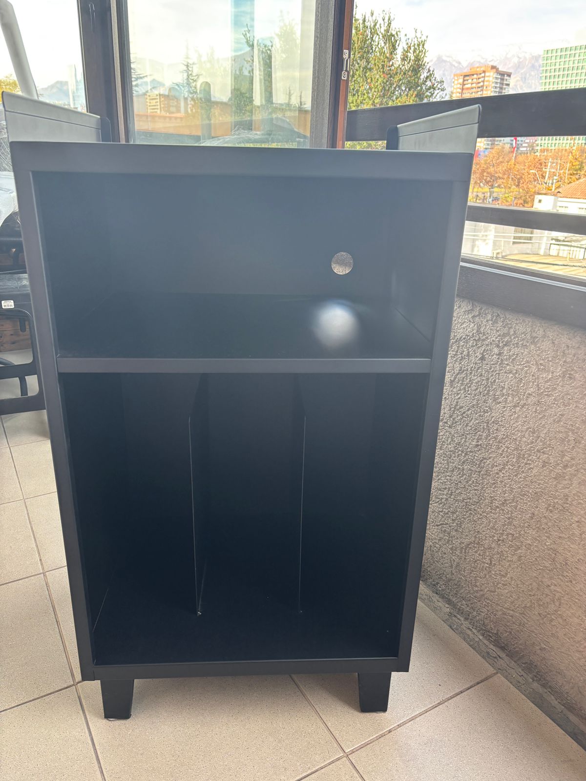 Rack vinilos negro mate