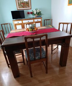 Juego de comedor cuadrado con 6 sillas sonicas