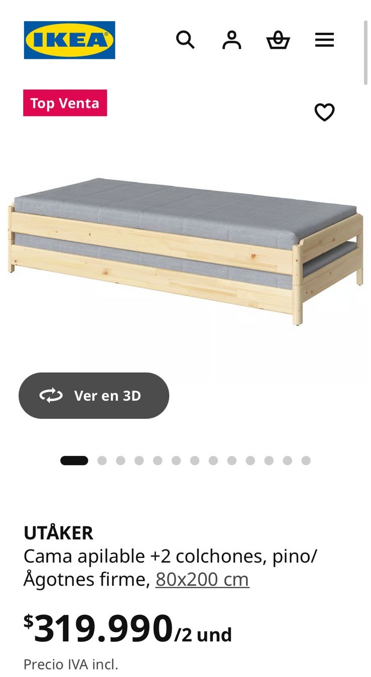 Cama aplilable Ikea 1 plaza - Imagen 5