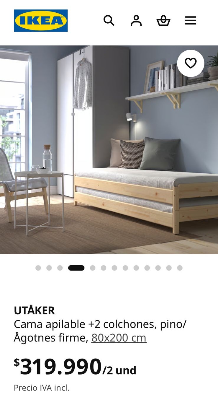Cama aplilable Ikea 1 plaza - Imagen 6