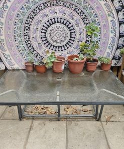 Mesa centro terraza metal vidrio