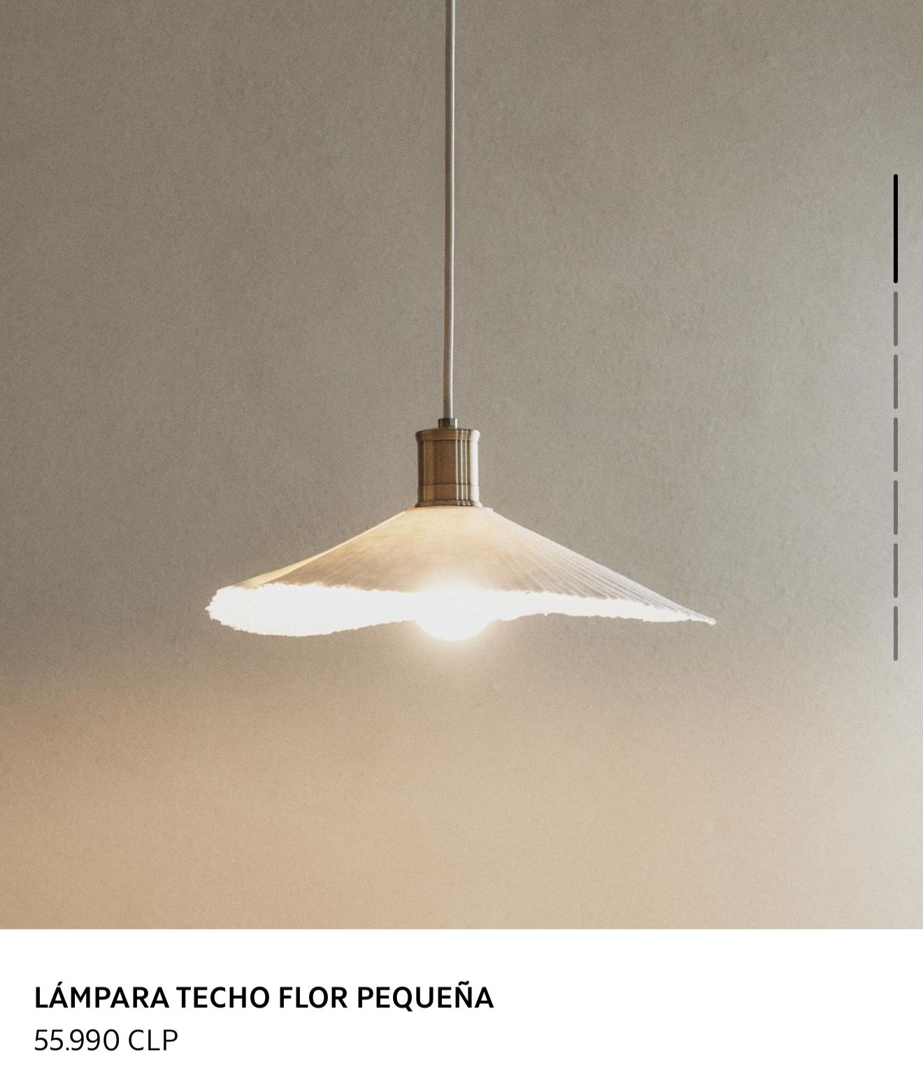Lámpara techo Zara Home papel flor pequeña - Imagen 2