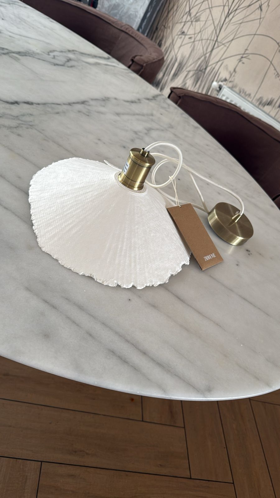 Lámpara techo Zara Home papel flor pequeña - Imagen 4