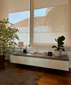 Mueble rack TV color madera y blanco