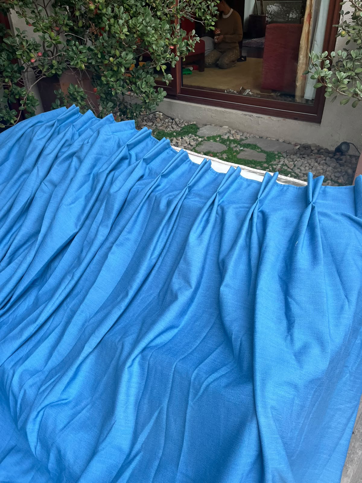 Cortinas azul forradas con Trevira - Imagen 4