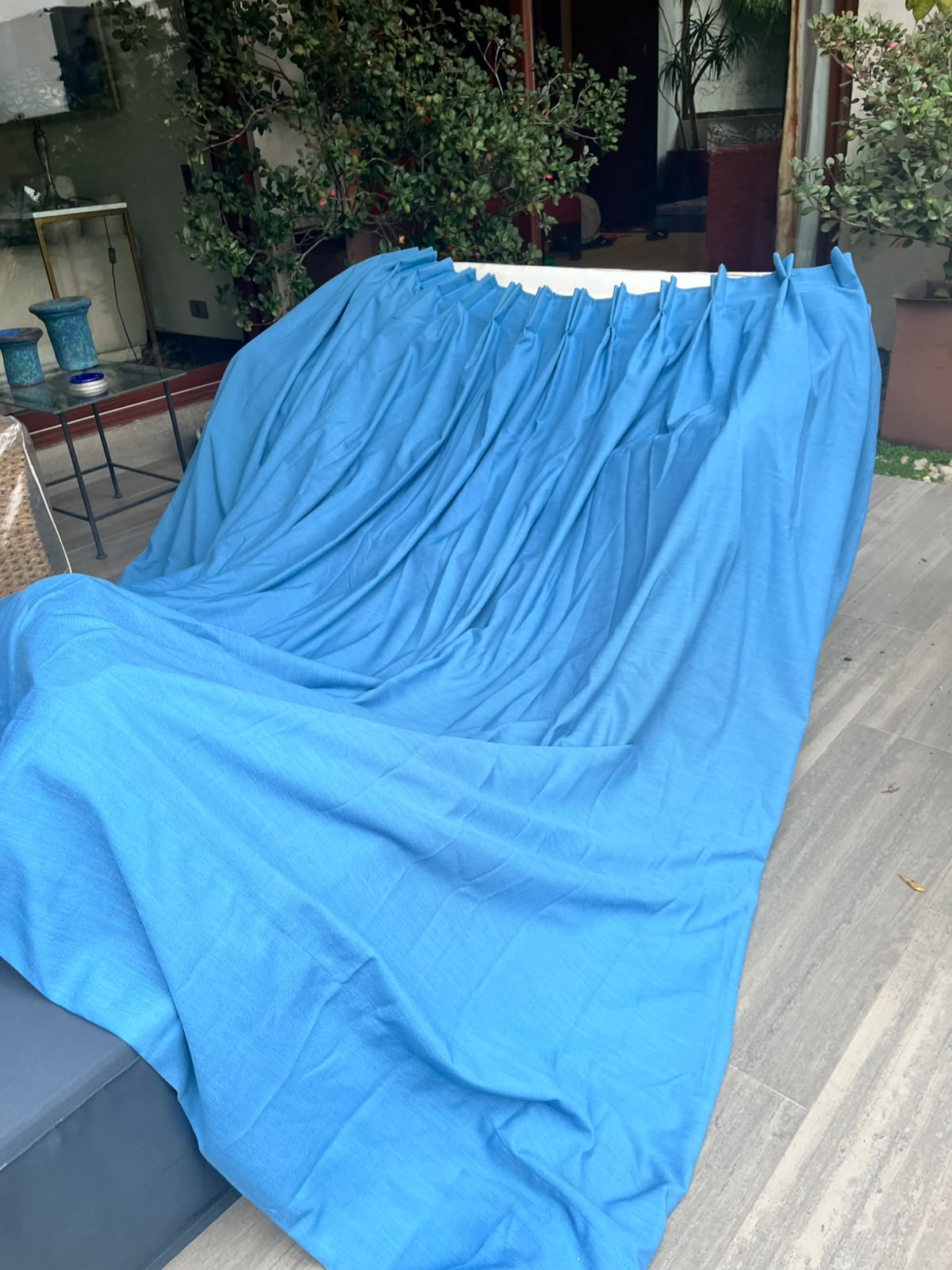 Cortinas azul forradas con Trevira - Imagen 5