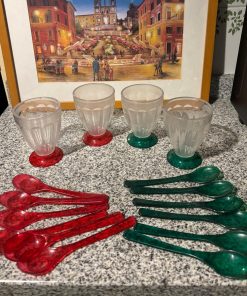 Juego de 4 copas postre con cuchara