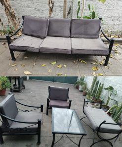Juego living terraza fierro etrusco 5 piezas