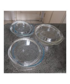 Set 3 ollas vidrio con tapa