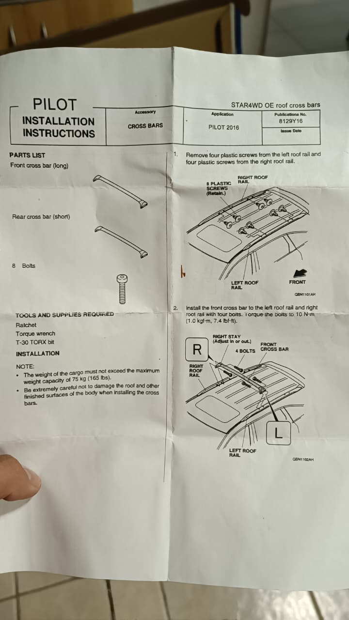 Barras de techo OEM para Honda Pilot - Imagen 10