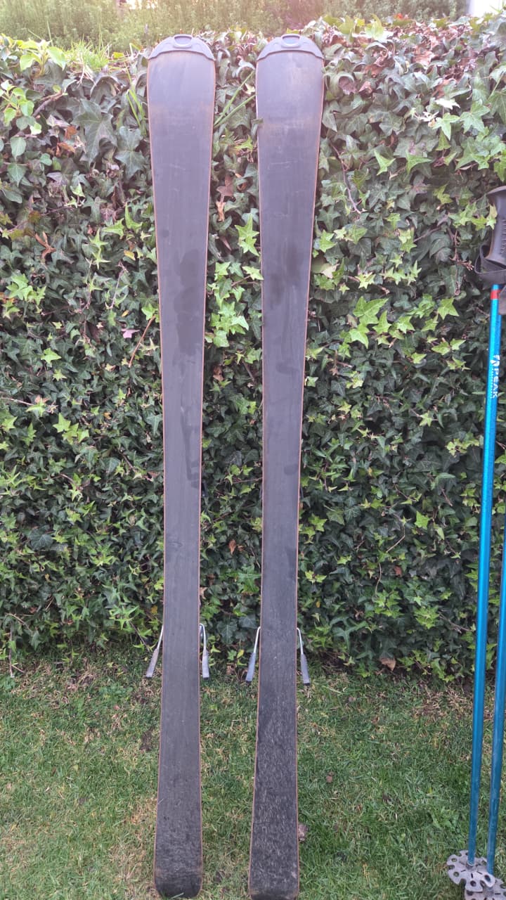 Skis Head azules CTIS con bastones - Imagen 4