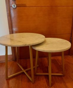 Par mesas de centro nido mármol