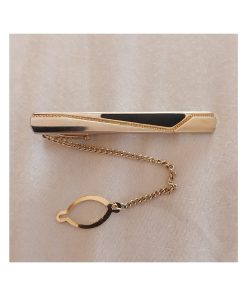 Pasador clip broche de corbata enchapado oro