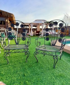 Par de sitiales antiguos para terraza fierro sólido