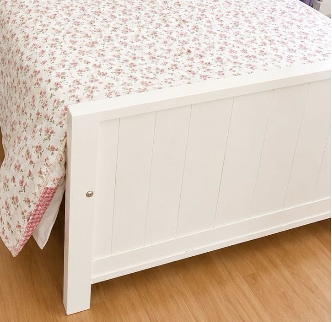 Cama 1.5 plazas madera lenga lacada blanca - Imagen 3