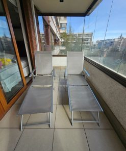 Par reposeras aluminio grises