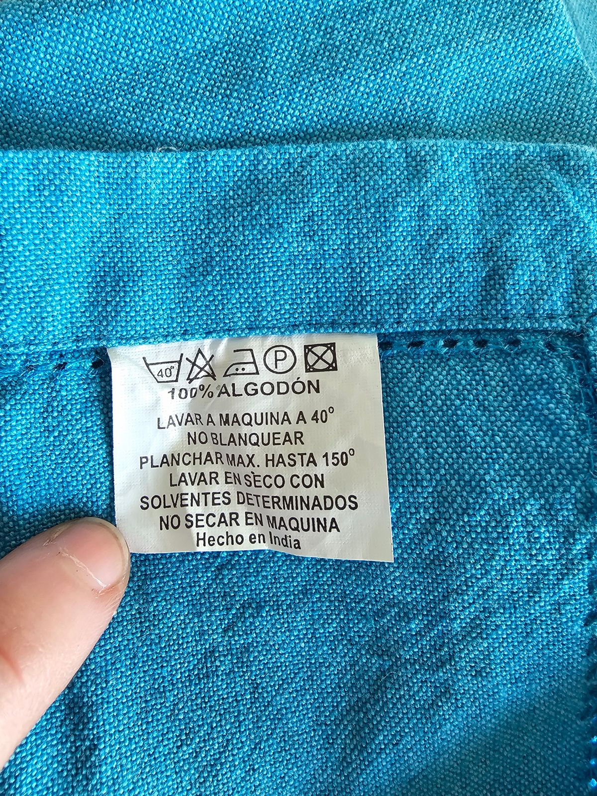 Set 4 individuales y 12 servilletas algodón azul - Imagen 4
