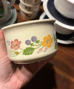 Pocillo inglés flores con sello