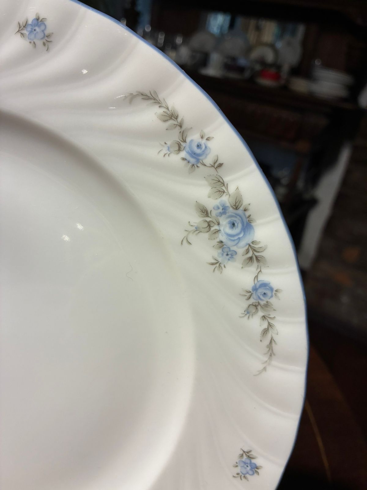 Plato decorativo Alemán rosas azules - Imagen 3