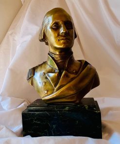 Busto Jorge Washington bronce fundido y base de mármol